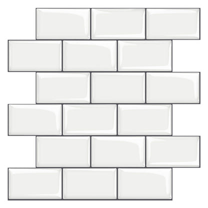 Skorter | 12"x 12" Resin Mosaic Tiles Square Self-adhesive Tiles for Backsplash & Wall Tile