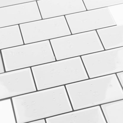 Skorter | 12"x 12" Resin Mosaic Tiles Square Self-adhesive Tiles for Backsplash & Wall Tile