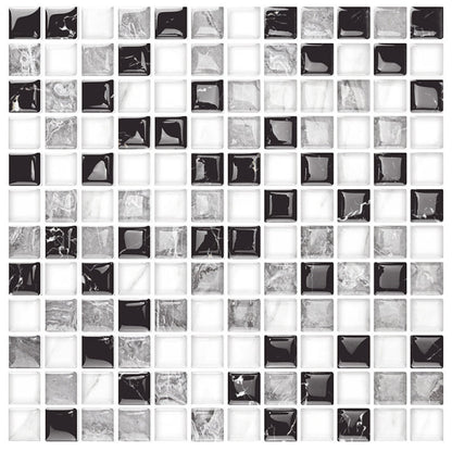 Skorter | 12"x 12" Resin Mosaic Tiles Square Self-adhesive Tiles for Backsplash & Wall Tile