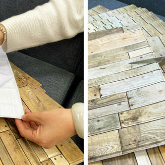 Skorter | 3D Wood Grain Wall Panel modern minimalist Home Living Room Bathroom Panel Wall (5-Pack)