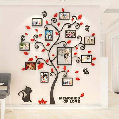 Skorter | 1 Set Acrylic Wall Decoration - 3D Creative Photo Tree for Family & Pets, Self-Adhesive Wall Sticker for Living Room, Hallway, Veranda, Share Special Memories