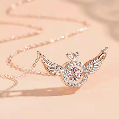 Skorter | Angel Wings Necklace – Titanium Steel Pendant with Strass