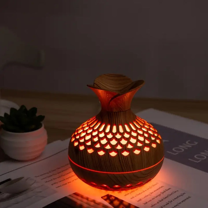 Skorter | Aromatherapy air humidifier with LED – Diffuser in wood look & night light
