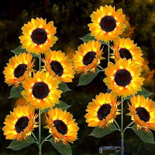 Skorter | SolarBloom - Sunflower LED Garden Lighting with 3 Heads, Waterproof