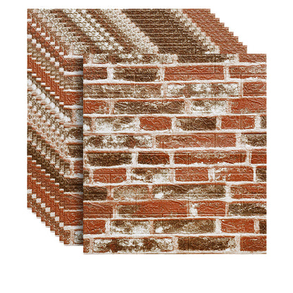 Skorter | 3D Artificial Brick Wall Panel Industrial Style Living Space Wall Plate (Pack of 10)