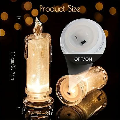 Skorter | 3pcs LED Candles without Flame - Including Batteries - Perfect for Parties, Weddings, and Mood Decoration