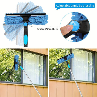 Skorter | Crystal Clear Window Cleaner – Professional 2-in-1 Telescopic Window and Glass Cleaning System