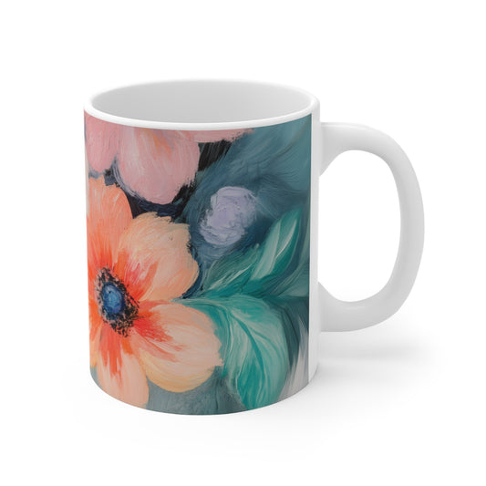 Skorter | Floral Print Blue Mug