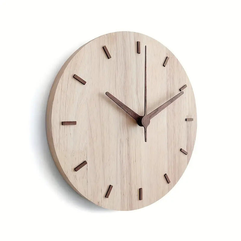Skorter | Stylish Walnut Wood Wall Clock – Minimalist Modern Design