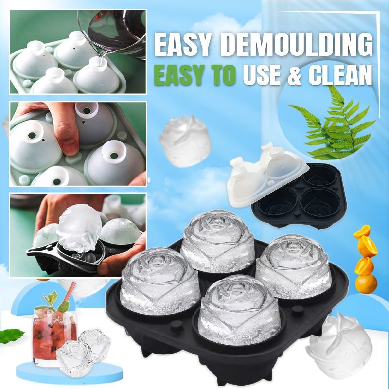 skorter | 4-Fold Large Rose Ice Cube Mold