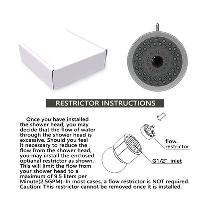 Skorter | 2-spray settings 2.92 inch wall-mounted fixed adjustable shower head in chrome -