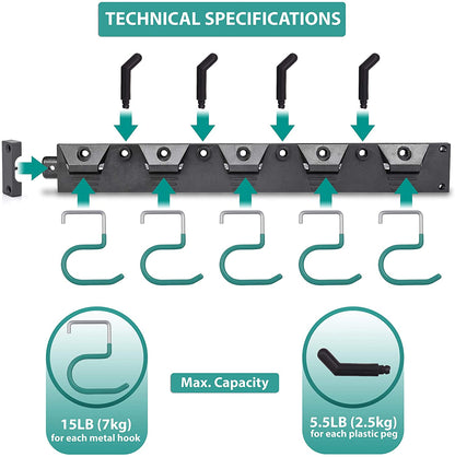 Skorter | 64" Adjustable Garden Storage Wall Mount Stand