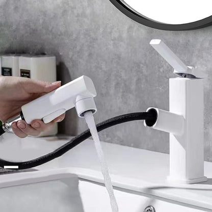 Skorter | Contemporary Vessel Sink Faucet Copper Single Handle Low Arc Pull Down Vessel Faucet