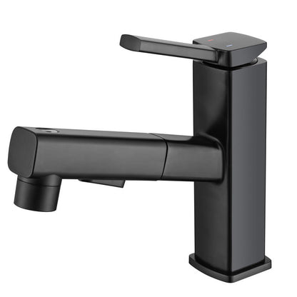 Skorter | Contemporary Vessel Sink Faucet Copper Single Handle Low Arc Pull Down Vessel Faucet