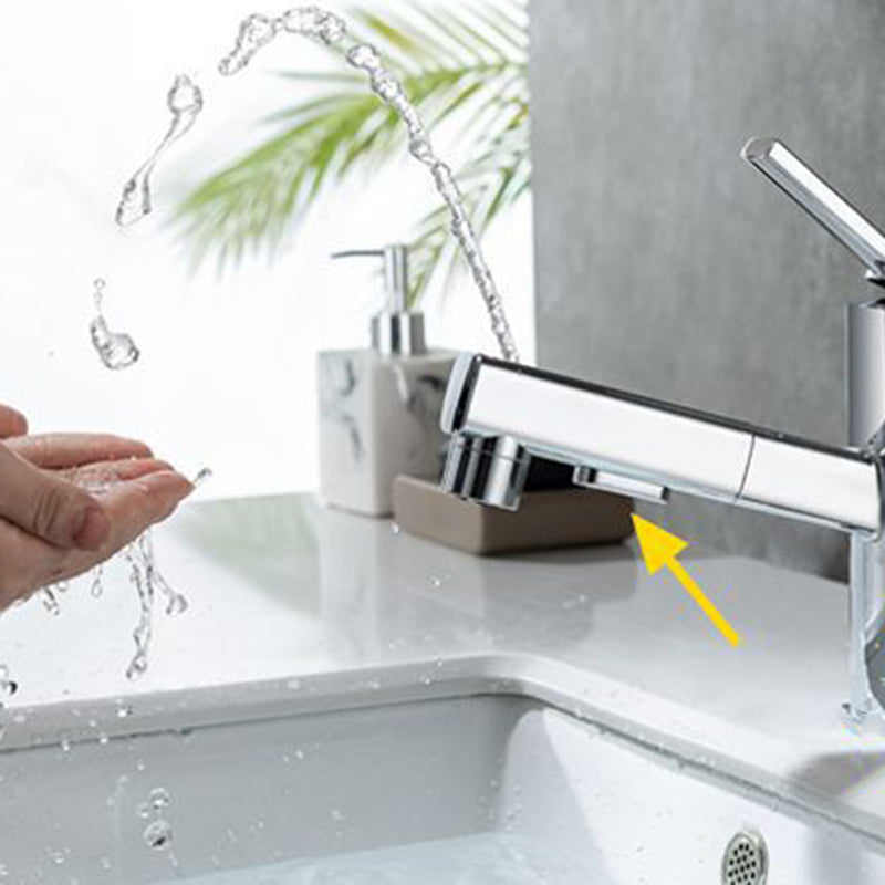 Skorter | Contemporary Vessel Sink Faucet Copper Single Handle Low Arc Pull-Out Vessel Sink Faucet