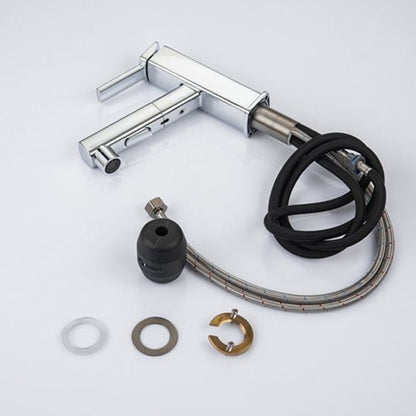 Skorter | Contemporary Vessel Sink Faucet Copper Single Handle Low Arc Pull Down Vessel Faucet