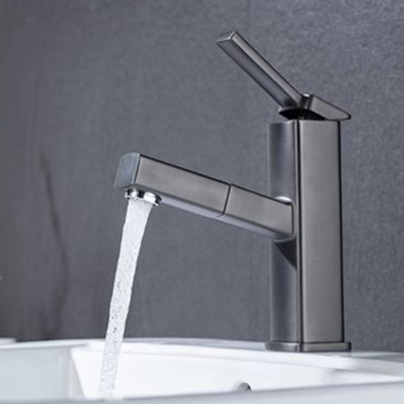 Skorter | Contemporary Vessel Sink Faucet Copper Single Handle Low Arc Pull-Out Vessel Sink Faucet