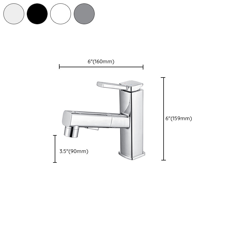 Skorter | Contemporary Vessel Sink Faucet Copper Single Handle Low Arc Pull Down Vessel Faucet