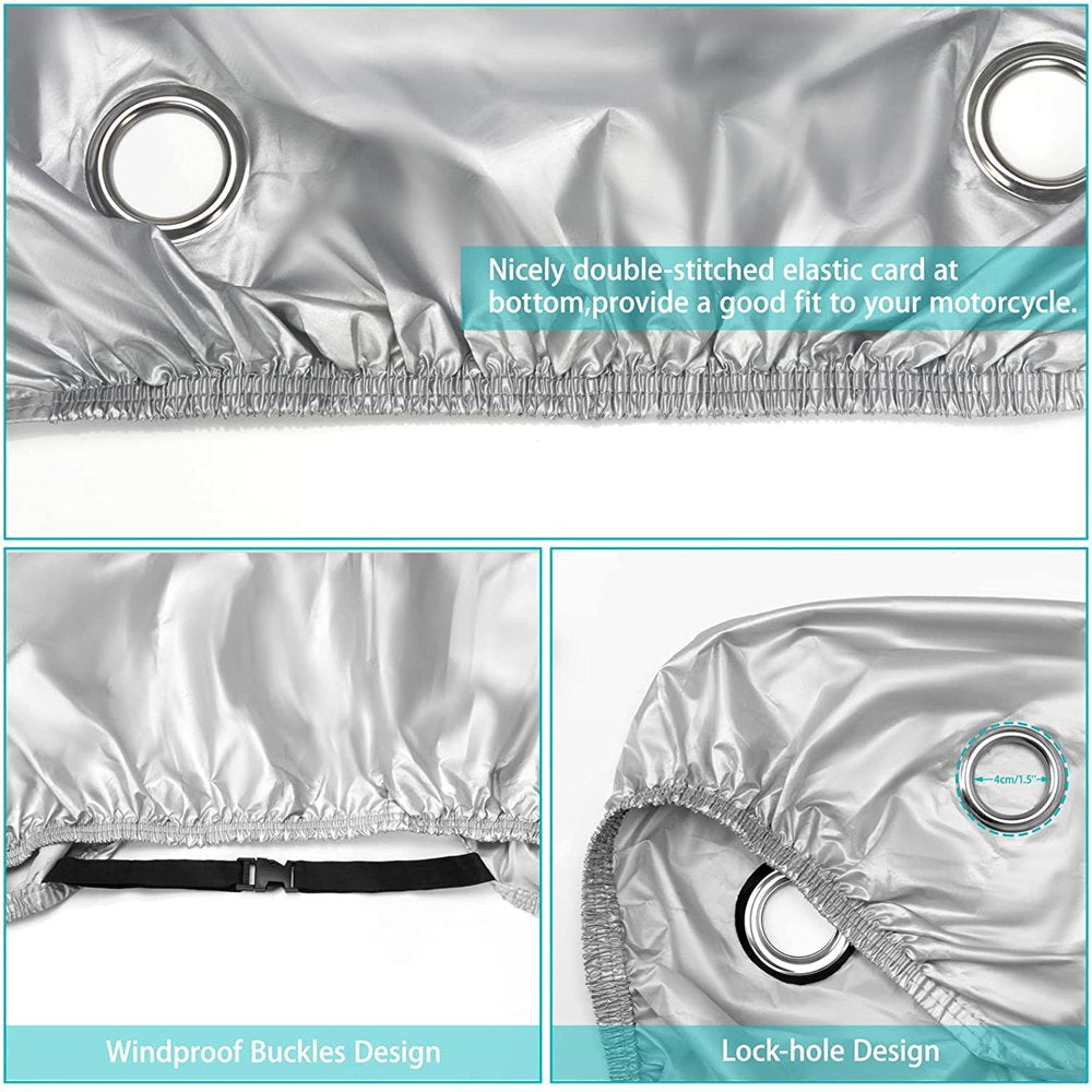 Skørter | XXL Motorcycle Cover Outdoor Waterproof, All-Year Motorcycle Sun Dust Cover - Black and Silver