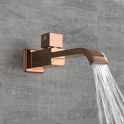 Skorter | Contemporary Wall Mounted Bathroom Faucet Handle Knob Solid Brass Square Faucet