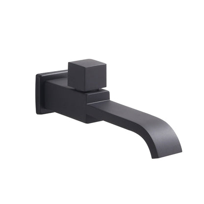 Skorter | Contemporary Wall Mounted Bathroom Faucet Handle Knob Solid Brass Square Faucet
