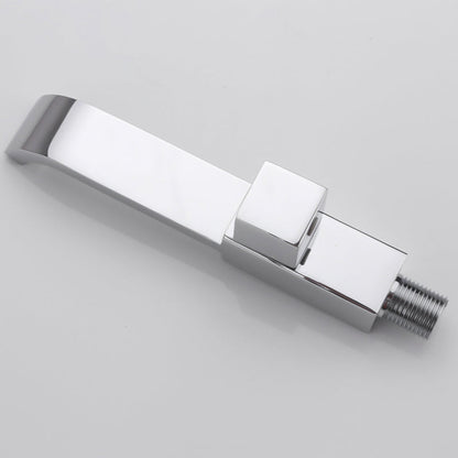 Skorter | Contemporary Wall Mounted Bathroom Faucet Handle Knob Solid Brass Square Faucet