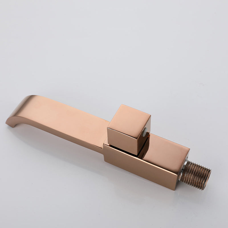 Skorter | Contemporary Wall Mounted Bathroom Faucet Handle Knob Solid Brass Square Faucet