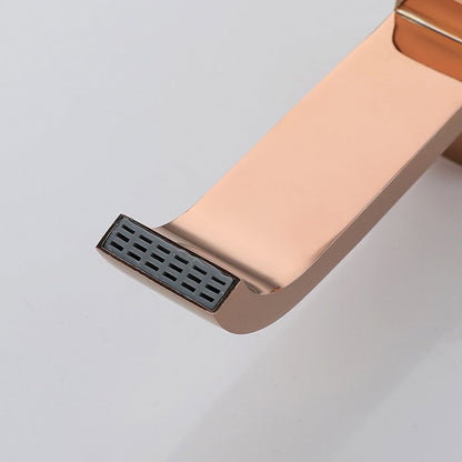 Skorter | Contemporary Wall Mounted Bathroom Faucet Handle Knob Solid Brass Square Faucet