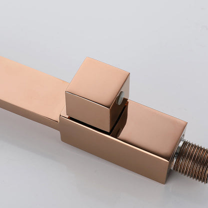 Skorter | Contemporary Wall Mounted Bathroom Faucet Handle Knob Solid Brass Square Faucet