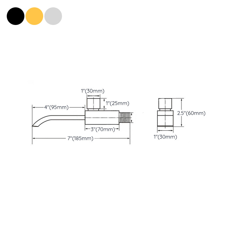 Skorter | Contemporary Wall Mounted Bathroom Faucet Handle Knob Solid Brass Square Faucet