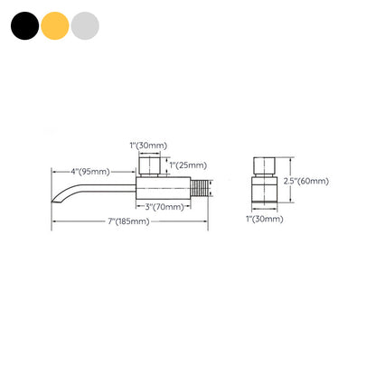 Skorter | Contemporary Wall Mounted Bathroom Faucet Handle Knob Solid Brass Square Faucet