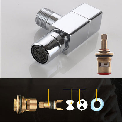 Skorter | Contemporary Wall Mounted Bathroom Faucet Knob Handle Solid Brass Round Faucet