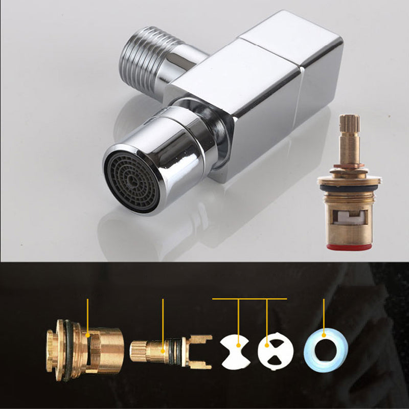 Skorter | Contemporary Wall-Mounted Bathroom Faucet Knob Handle Solid Brass Round Faucet