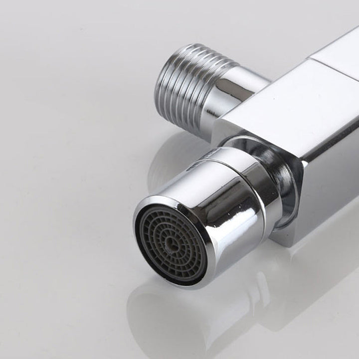 Skorter | Modern väggmonterad badrumsblandare med knopp och rund kran i massiv mässing 