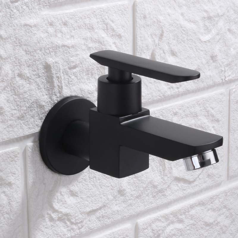 Skorter | Contemporary Wall Mounted Bathroom Faucet Lever Handles Solid Brass Faucet