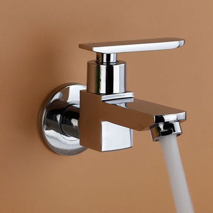 Skorter | Contemporary Wall Mounted Bathroom Faucet Lever Handles Solid Brass Faucet