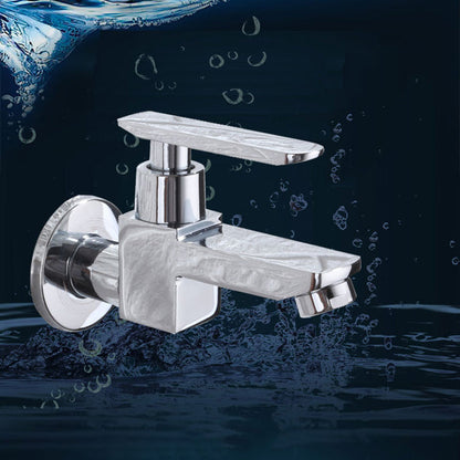 Skorter | Contemporary Wall Mounted Bathroom Faucet Lever Handles Solid Brass Faucet