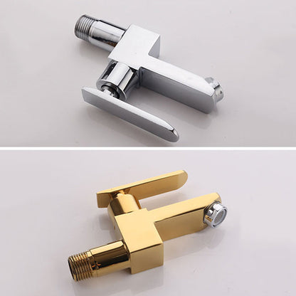 Skorter | Contemporary Wall Mounted Bathroom Faucet Lever Handles Solid Brass Faucet