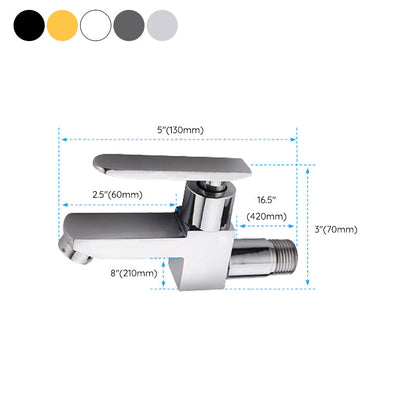 Skorter | Contemporary Wall Mounted Bathroom Faucet Lever Handles Solid Brass Faucet