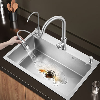 Skorter | Contemporary Style Kitchen Sink Stainless Steel Colorfast Built-in Sink