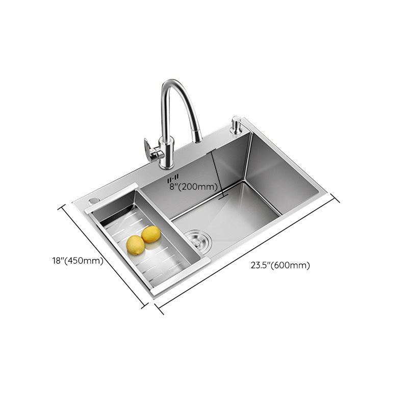 Skorter | Contemporary Style Kitchen Sink Stainless Steel Color Fast Built-In Sink