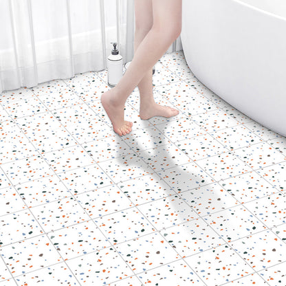 Skorter | Bathroom Square PVC Flooring 24" x 118" x 4mm Peel and Stick Vinyl Flooring