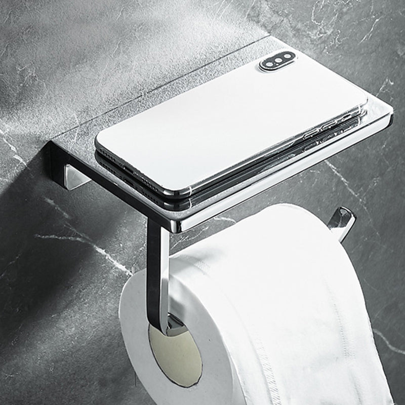 Skorter | Contemporary 2-piece Bathroom Set in Polished Chrome Stainless Steel Toilet Paper Holder