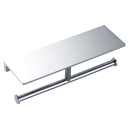 Skorter | Contemporary 2-piece Bathroom Set in Polished Chrome Stainless Steel Toilet Paper Holder