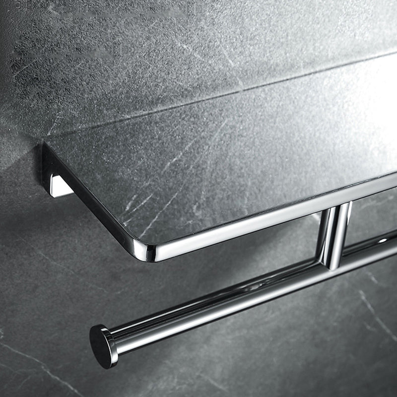 Skorter | Contemporary 2-piece Bathroom Set in Polished Chrome Stainless Steel Toilet Paper Holder