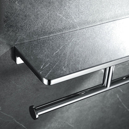 Skorter | Contemporary 2-piece Bathroom Set in Polished Chrome Stainless Steel Toilet Paper Holder