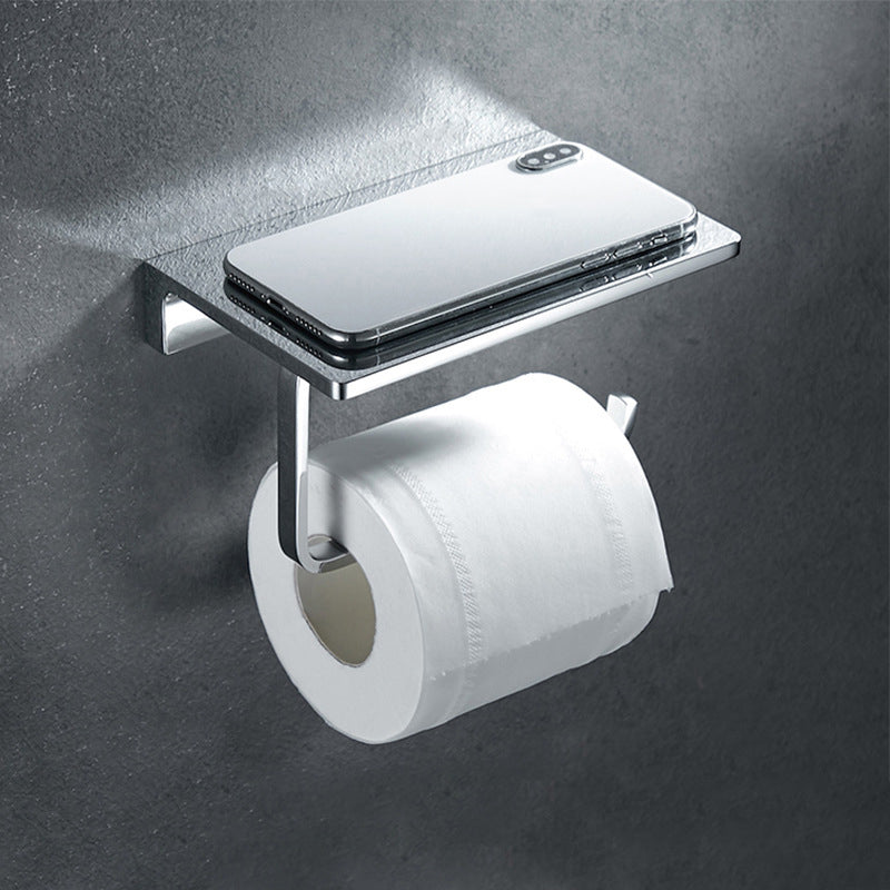 Skorter | Contemporary 2-piece Bathroom Set in Polished Chrome Stainless Steel Toilet Paper Holder