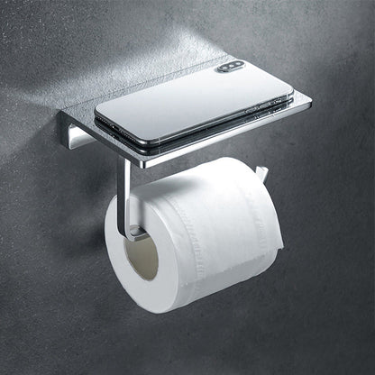 Skorter | Contemporary 2-piece Bathroom Set in Polished Chrome Stainless Steel Toilet Paper Holder