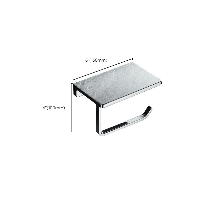 Skorter | Contemporary 2-piece Bathroom Set in Polished Chrome Stainless Steel Toilet Paper Holder