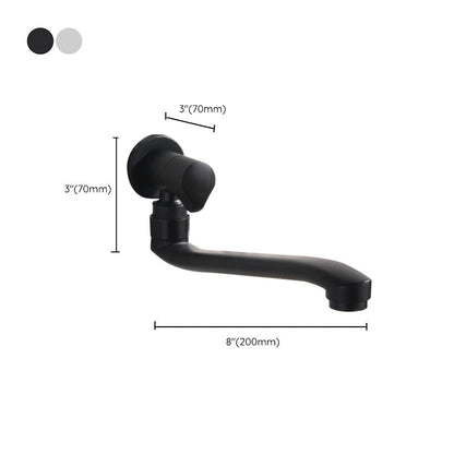 Skorter | Contemporary Wall Mounted Bathroom Faucet Knob Handle Low Arc Swivel Solid Brass Faucet